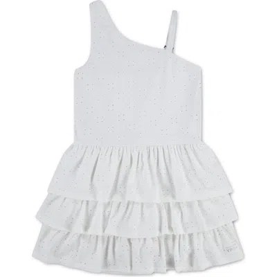 Abercrombie Kids' Girls' Eyelet One-shoulder Mini Dress In White