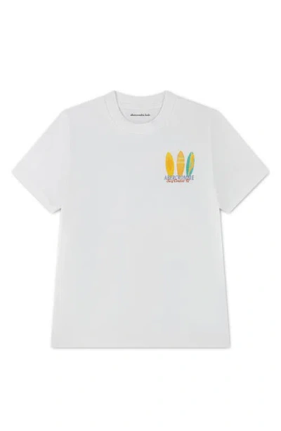 Abercrombie Kids Kids' Amalfi Coast Surf Contest Graphic T-shirt In White