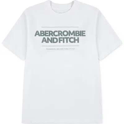 Abercrombie Kids Kids' Cinder Block Graphic T-shirt In White