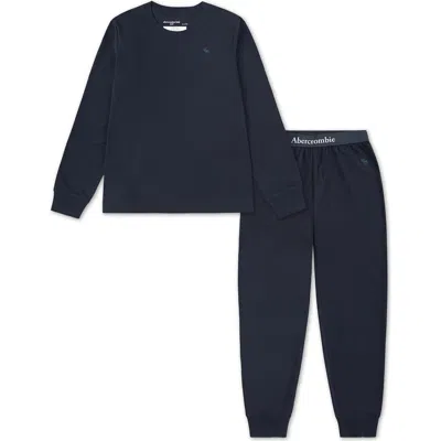 Abercrombie Kids Kids' Core Fitted Two-piece Jogger Pajamas In Blue