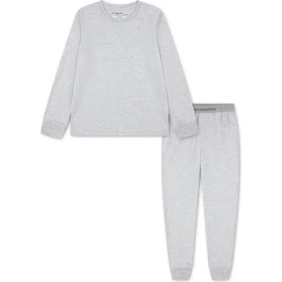 Abercrombie Kids Kids' Core Fitted Two-piece Jogger Pajamas In Gray