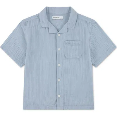 Abercrombie Kids Kids' Cotton Gauze Camp Shirt In Blue