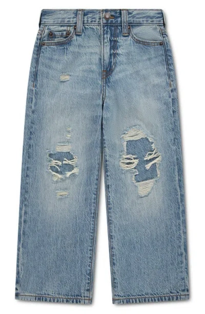 Abercrombie Kids Kids' Destroyed Baggy Fit Jeans In Blue