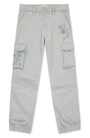 Abercrombie Girls Embroidered Cargo Joggers In Gray