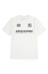 Abercrombie Kids Kids' Emblem Cotton Blend Graphic T-shirt In White