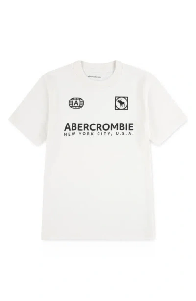 Abercrombie Kids Kids' Emblem Cotton Blend Graphic T-shirt In White