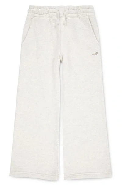 Abercrombie Kids Kids' Essential Wide Leg Fleece Sweatpants In White