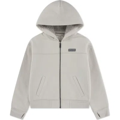 Abercrombie Kids Kids' Faux Fur Lined Full Zip Hoodie In Gray