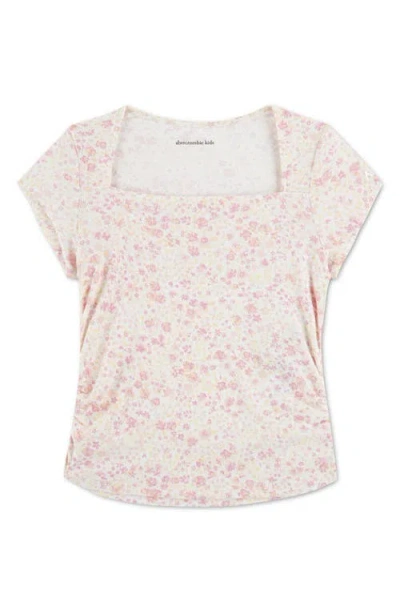 Abercrombie Kids Kids' Floral Square Neck Top In Pink