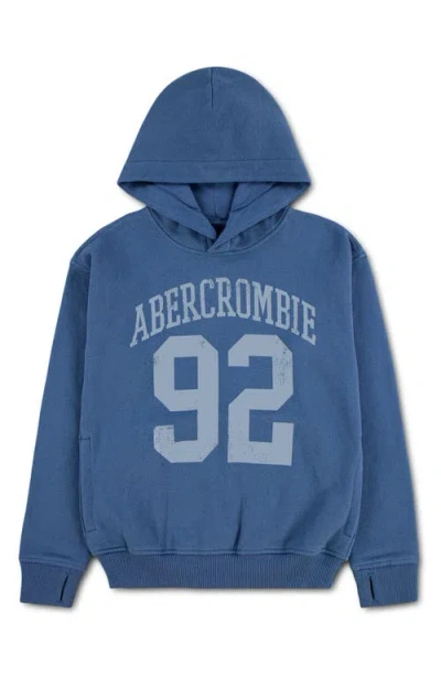 Abercrombie Kids Kids' French Terry Graphic Hoodie In Blue