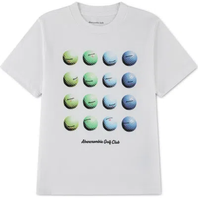 Abercrombie Kids Kids' Golf Balls Cotton Blend Graphic T-shirt In White