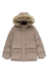 Abercrombie Kids Kids' Heavyweight Parka With Faux Fur Trim In Brown
