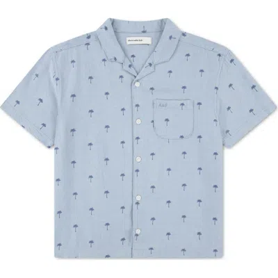 Abercrombie Kids Kids' Linen Blend Camp Shirt In Blue