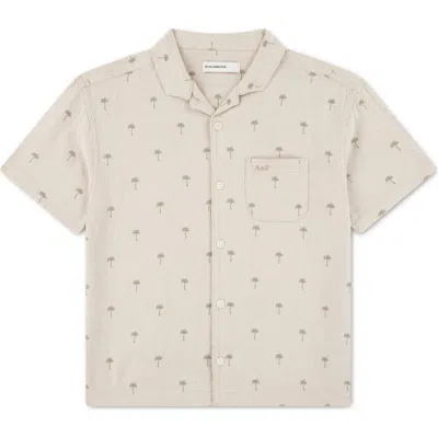 Abercrombie Kids Kids' Linen Blend Camp Shirt In Neutral