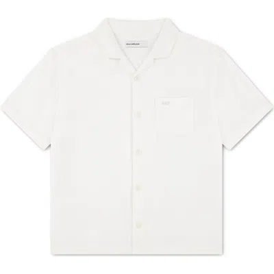 Abercrombie Kids Kids' Linen Blend Camp Shirt In White