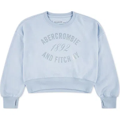 Abercrombie Kids Kids' Rose Bouquet Crewneck Sweatshirt In Blue