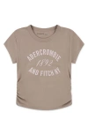 Abercrombie Kids Kids' Ruched Cotton Blend Graphic T-shirt In Brown