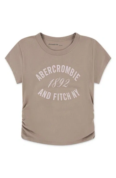 Abercrombie Kids Kids' Ruched Cotton Blend Graphic T-shirt In Brown