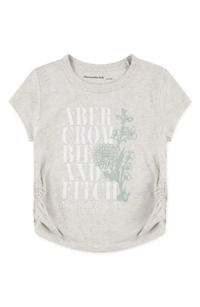 Abercrombie Kids Kids' Ruched Cotton Blend Graphic T-shirt In Gray