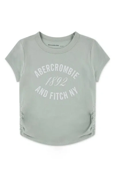 Abercrombie Kids Kids' Ruched Cotton Blend Graphic T-shirt In Green