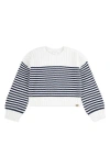 Abercrombie Kids Kids' Stripe Balloon Sleeve Sweater In Blue