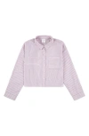 Abercrombie Girls Button Front Boxy Shirt In Pink