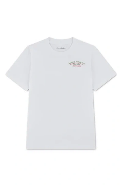 Abercrombie Kids Pizzeria Cotton Blend Graphic T-shirt In White