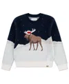 Abercrombie Little And Big Boys Moose Crew Sweater In Blue