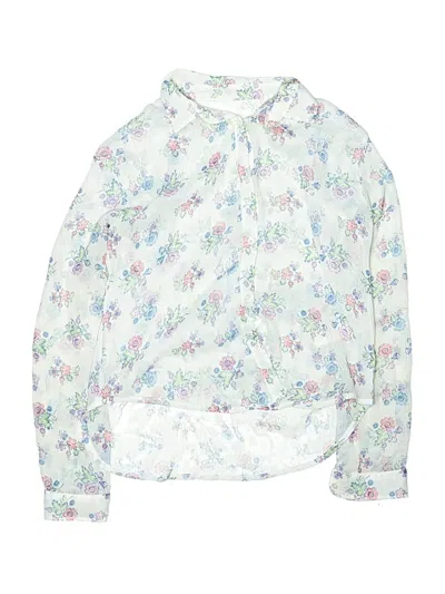 Pre-owned Abercrombie Kids' Long Sleeve Blouse In White