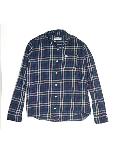 Pre-owned Abercrombie Kids' Long Sleeve Button Down Shirt In Blue