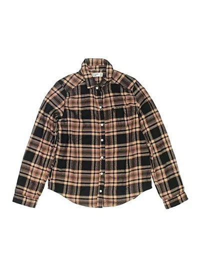 Pre-owned Abercrombie Kids' Long Sleeve Button Down Shirt In Brown