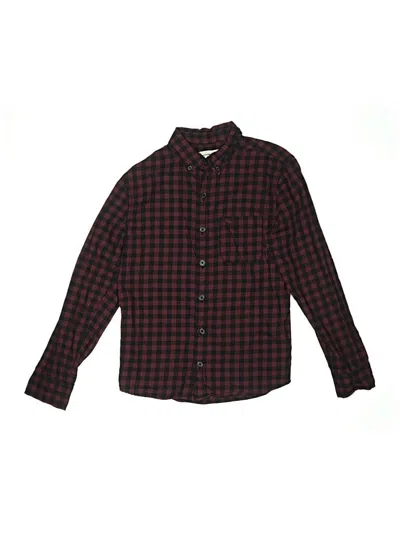 Pre-owned Abercrombie Kids' Long Sleeve Button Down Shirt In Burgundy