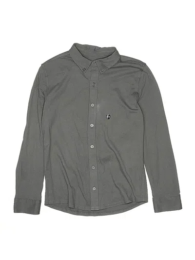 Pre-owned Abercrombie Kids' Long Sleeve Button Down Shirt In Gray