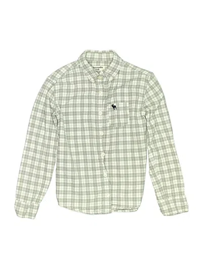 Pre-owned Abercrombie Kids' Long Sleeve Button Down Shirt In Green