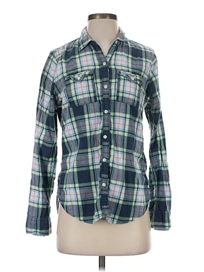 Pre-owned Abercrombie Long Sleeve Button Down Shirt In Green