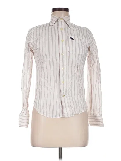 Pre-owned Abercrombie Long Sleeve Button Down Shirt In Ivory