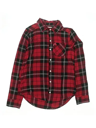 Pre-owned Abercrombie Kids' Long Sleeve Button Down Shirt In Red
