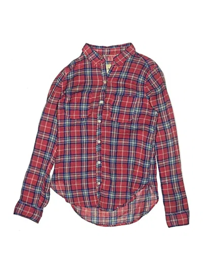 Pre-owned Abercrombie Kids' Long Sleeve Button Down Shirt In Red