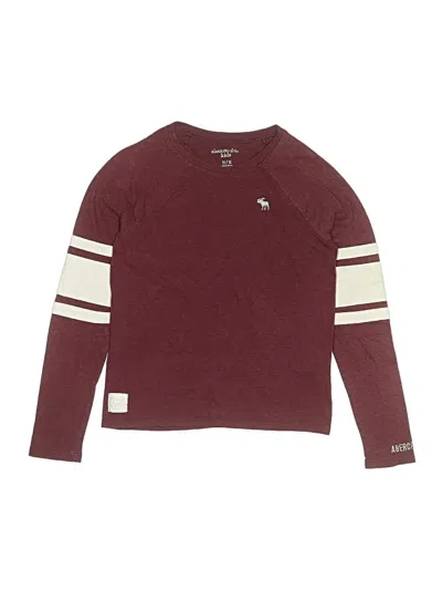 Pre-owned Abercrombie Kids' Long Sleeve T-shirt In Burgundy