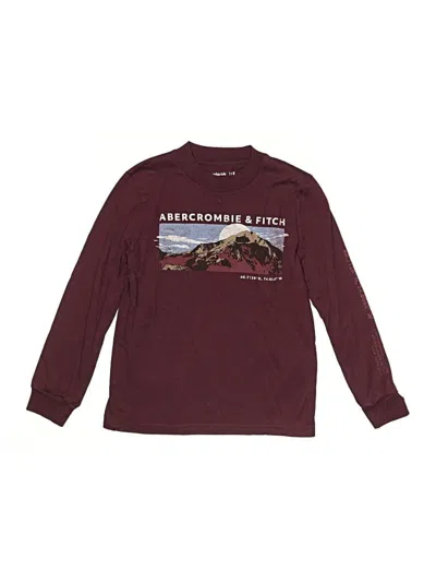 Pre-owned Abercrombie Kids' Long Sleeve T-shirt In Burgundy