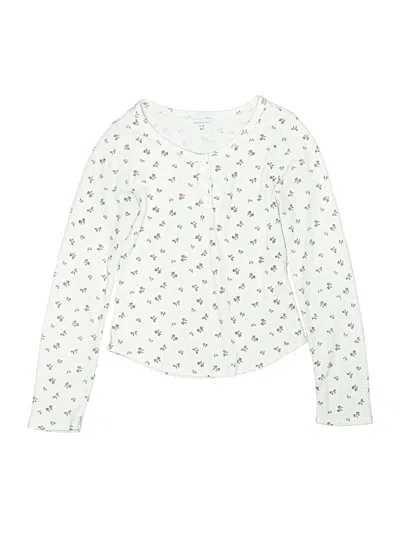 Pre-owned Abercrombie Kids' Long Sleeve T-shirt In White