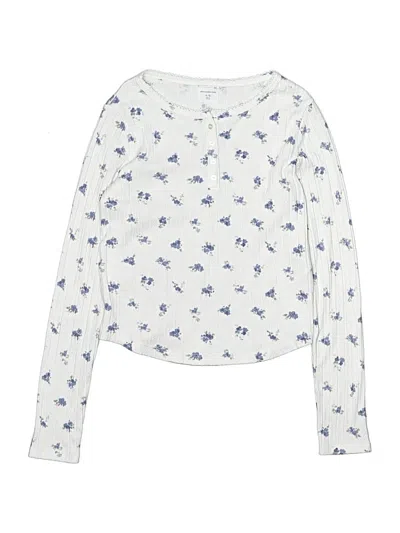 Pre-owned Abercrombie Kids' Long Sleeve T-shirt In White