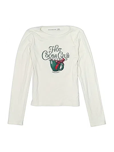 Pre-owned Abercrombie Kids' Long Sleeve T-shirt In White