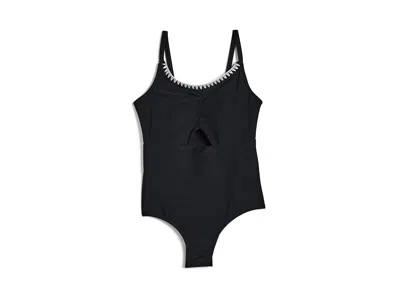 Abercrombie Ruched Cutout One-piece Swimsuit (big Kids) Girl's Swimsuits One Piece Black Beauty (beautiful Black