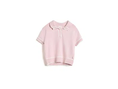 Abercrombie Short Sleeve Collared Sweater (big Kids) Girl's Sweater Chalk Pink: 7-8 (big Kids) In Brown