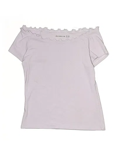 Pre-owned Abercrombie Kids' Short Sleeve Top Purple Ruffles Neckline Tops