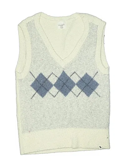 Pre-owned Abercrombie Kids' Sweater Vest In White
