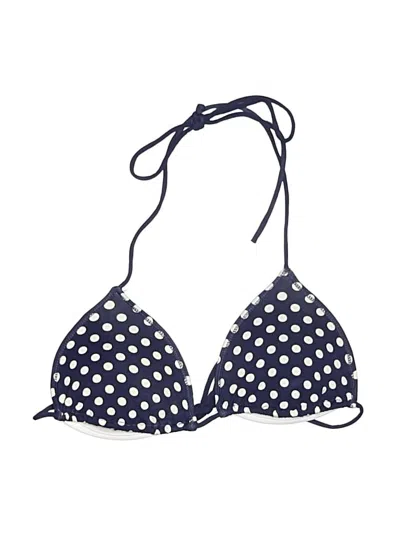 Pre-owned Abercrombie Swimsuit Top Blue Polka Dots Pattern Swimwear