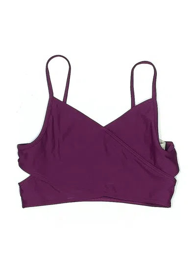 Pre-owned Abercrombie Swimsuit Top Purple Solid Pattern Swimwear
