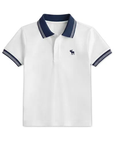 Abercrombie Babies' Toddler Boys' 2t-5t Tipped Short-sleeve Polo Shirt In White